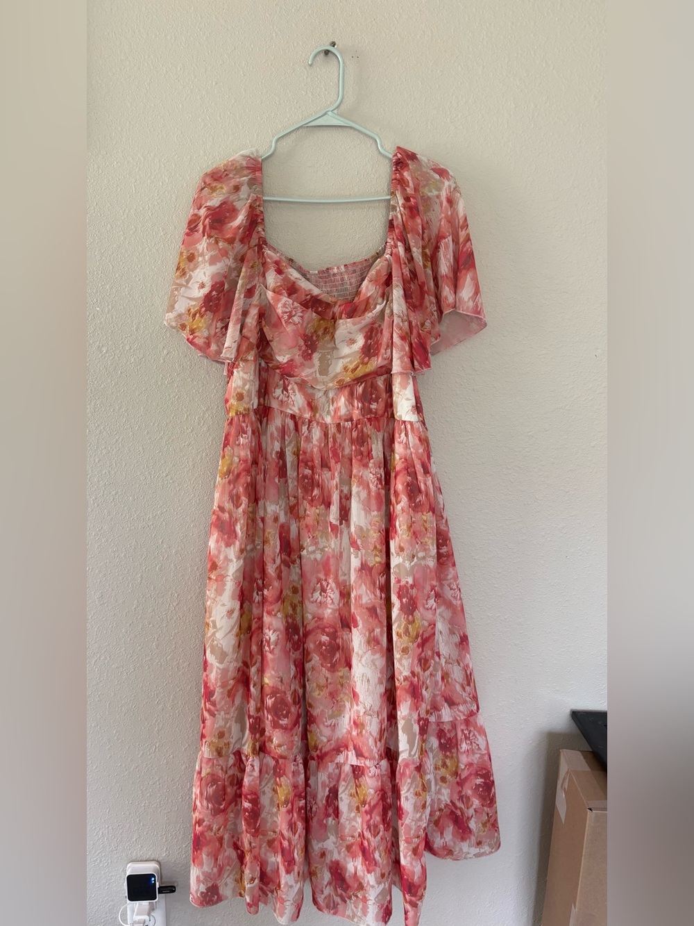 Floral Pink Flowing Maxi Dress 3xl